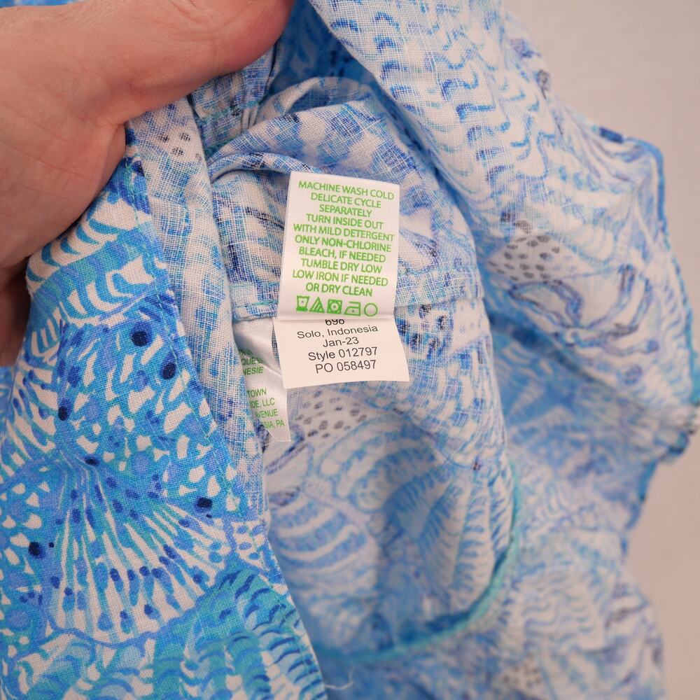 New Lilly Pulitzer Women's Small Jayden Linen Dress  Amalfi Blue by The Seashore - Picture 8 of 12
